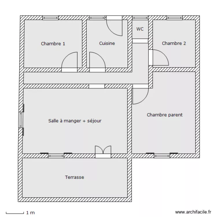 Maison Champs Afrique modifi&eacute;e. Plan de 