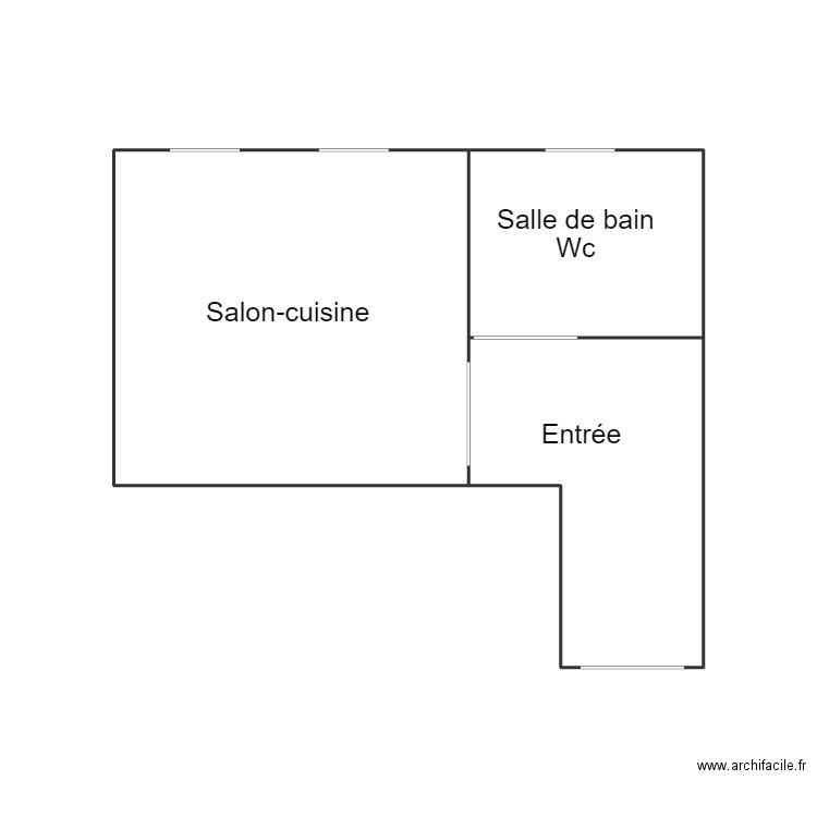 QUIMPER QUATREVALET. Plan de 3 pièces et 17 m2