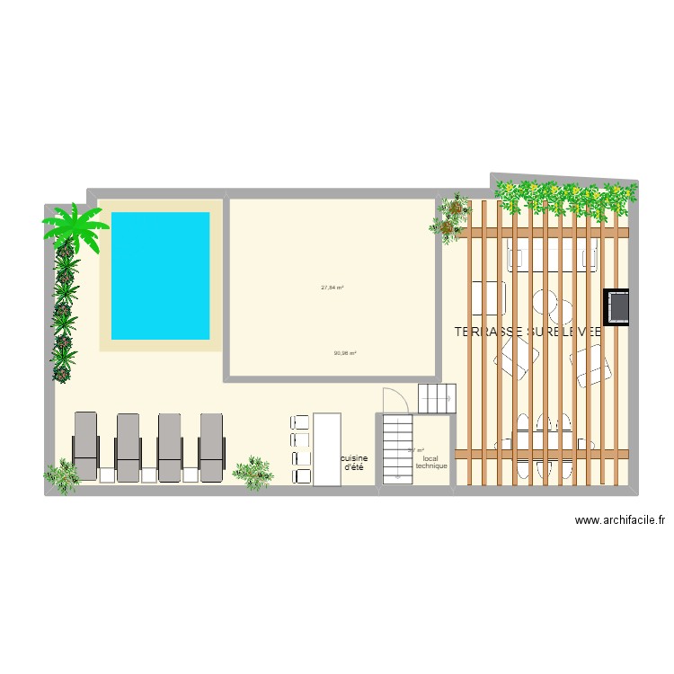 BERIMA TERRASSE. Plan de 3 pièces et 123 m2