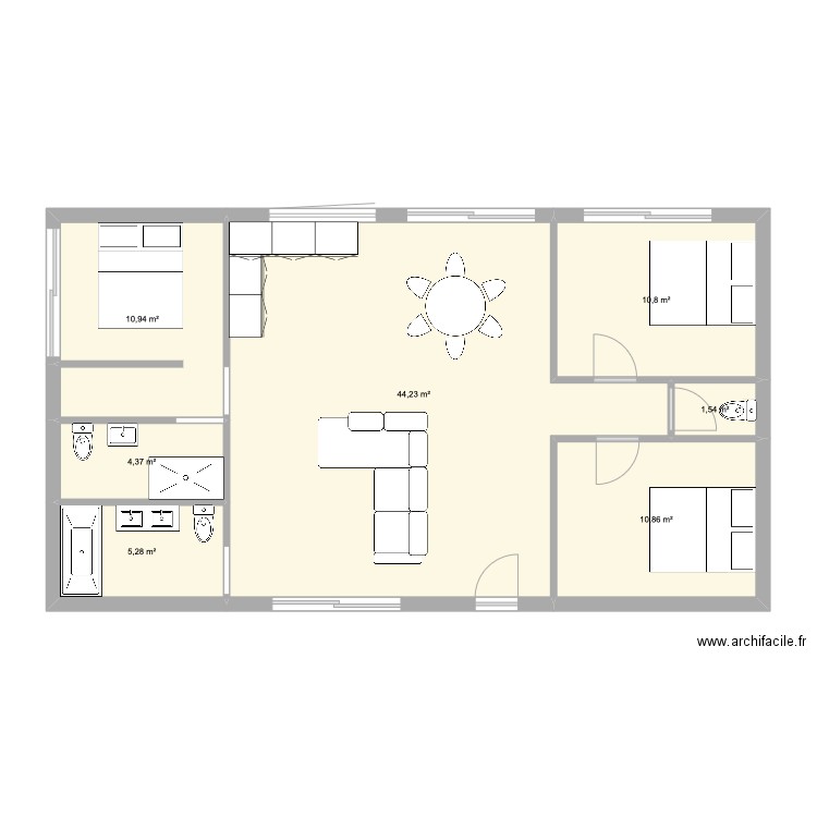 Plein pied . Plan de 0 pièce et 0 m2