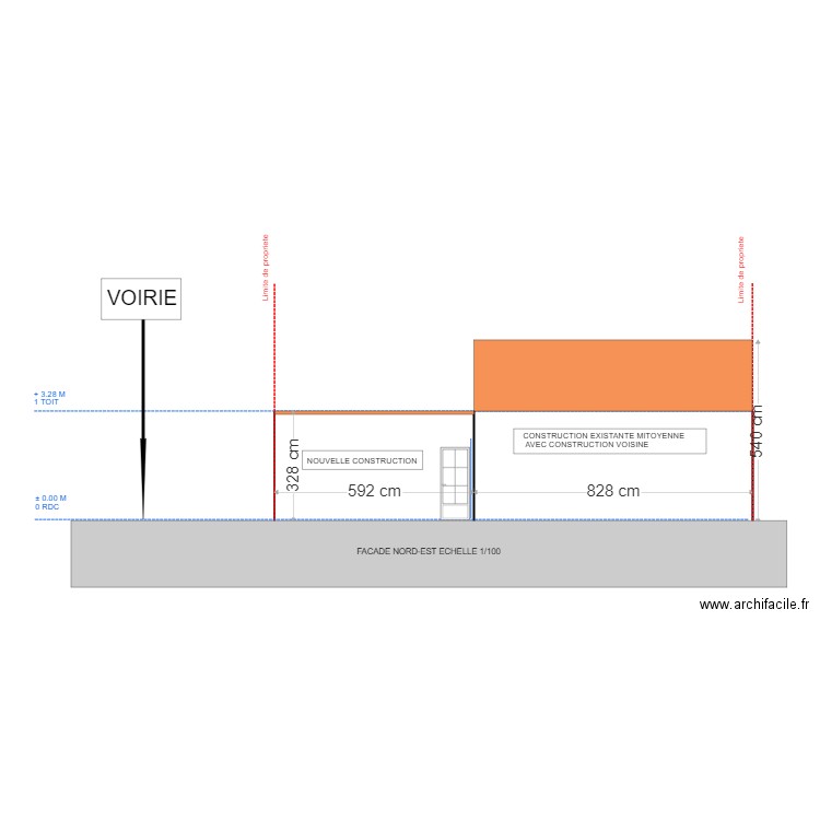 facade nord est 1. Plan de 0 pièce et 0 m2