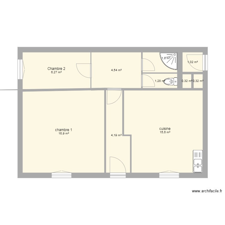 Eugéniehouse. Plan de 10 pièces et 52 m2