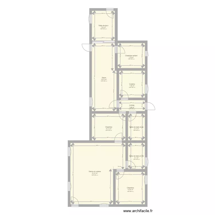 Maison actuelle et extension 2021. Plan de 