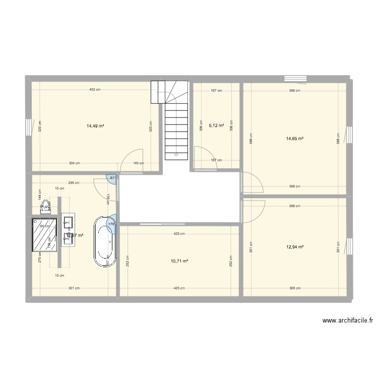 etage ERICLOR. Plan de 6 pièces et 71 m2