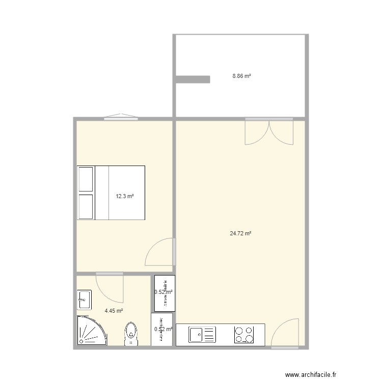 Plan F2 FS. Plan de 0 pièce et 0 m2