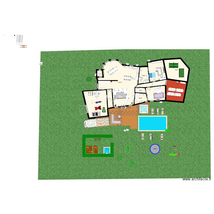 le darr. Plan de 12 pièces et 339 m2