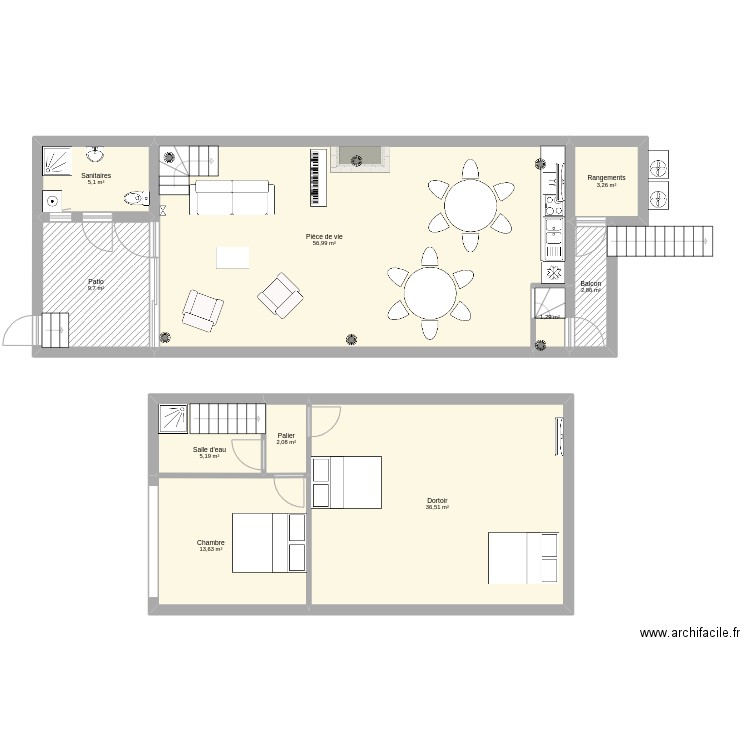 Clos Saint Francois. Plan de 10 pièces et 137 m2