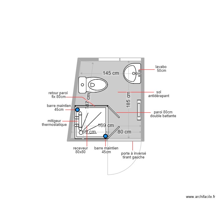 quillet. Plan de 1 pièce et 3 m2