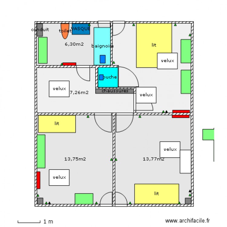 etagedouche1. Plan de 0 pièce et 0 m2