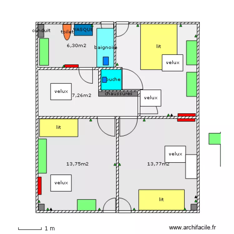 etagedouche1. Plan de 