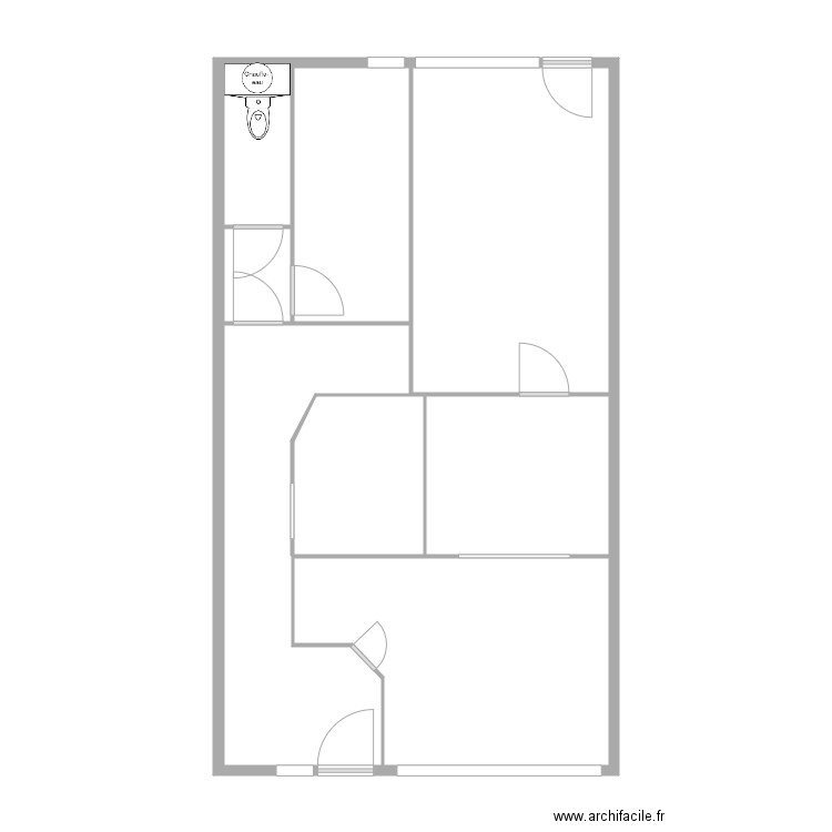 SaintSabin. Plan de 8 pièces et 68 m2