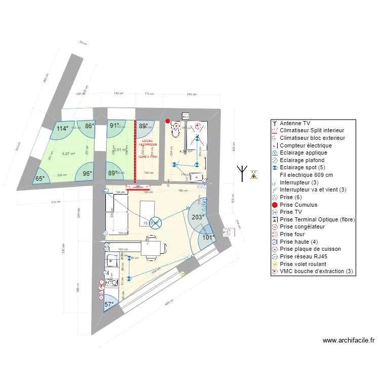 STUDIO + LT (V4). Plan de 