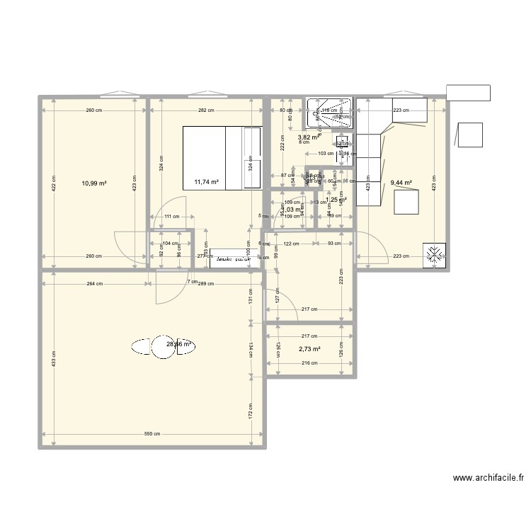 appart alain v3. Plan de 0 pièce et 0 m2