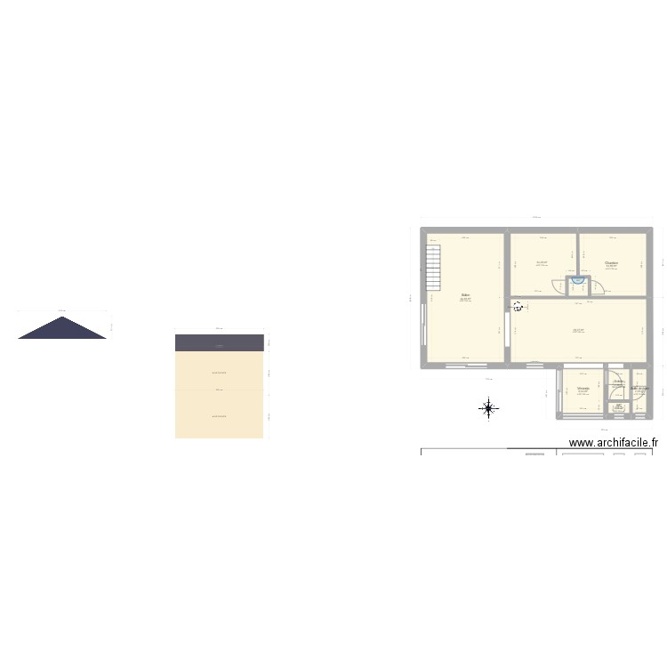 AGRANDISSEMENT GOUVIX. Plan de 0 pièce et 0 m2