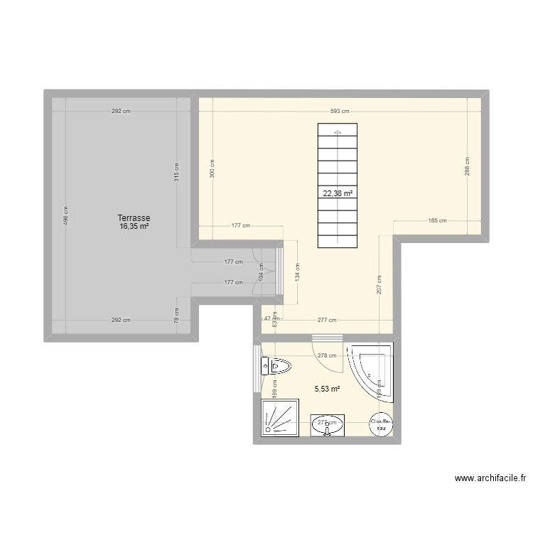 RL3 2.2. Plan de 3 pièces et 44 m2