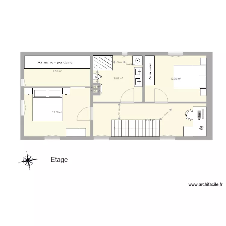 Bornert Manuel Etage Meubl&eacute; projet. Plan de 