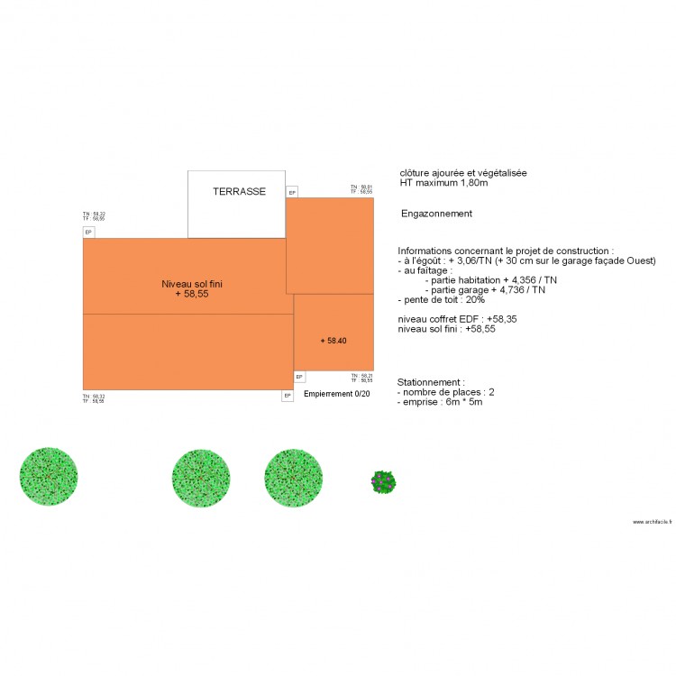 toit pour plan masse variante grd garagesanscôte26022018. Plan de 0 pièce et 0 m2