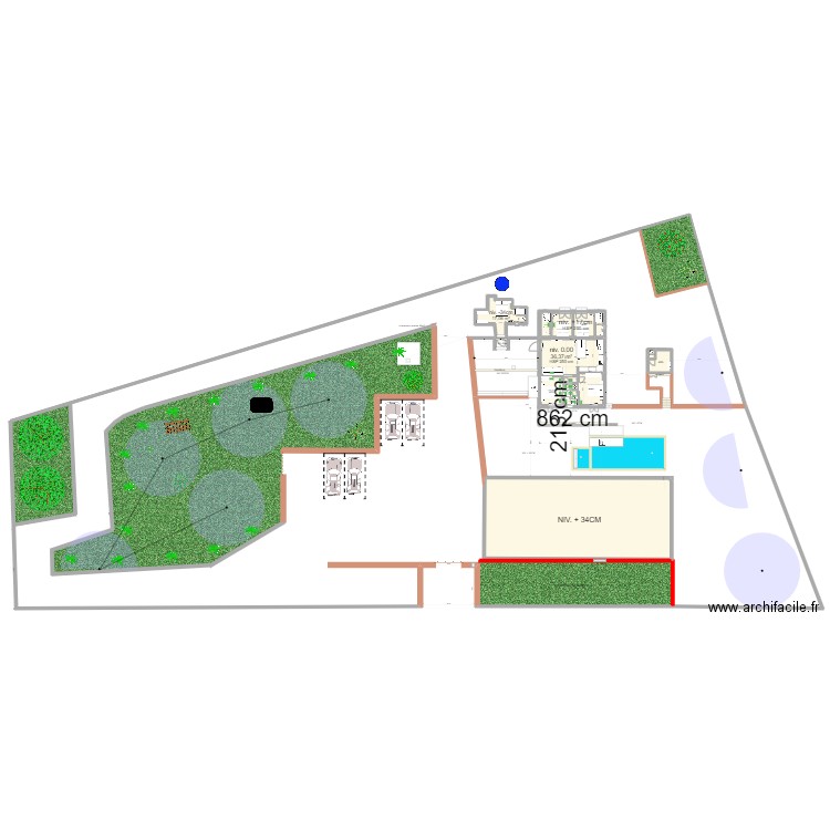  allee modifiee. Plan de 16 pièces et 426 m2