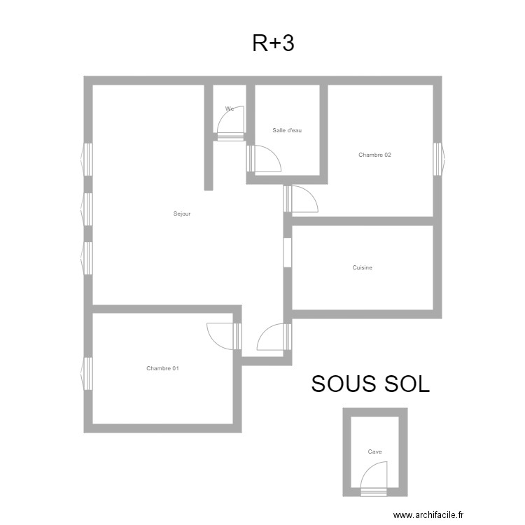 350601086. Plan de 7 pièces et 84 m2