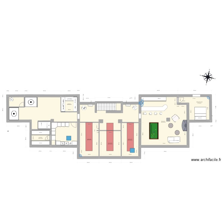 Roc SS. Plan de 7 pièces et 120 m2