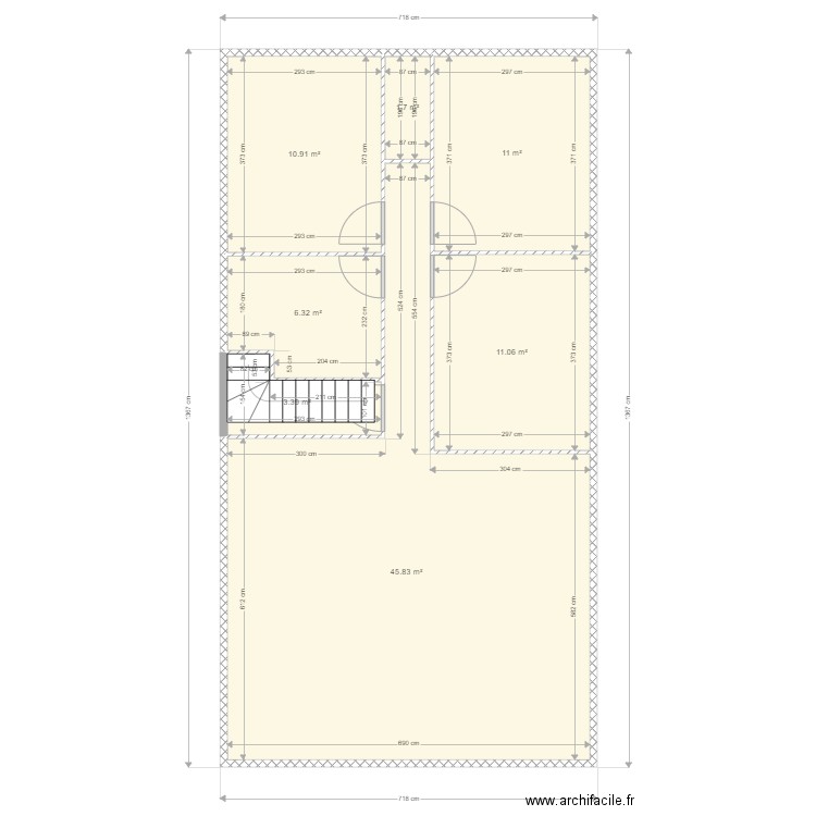 Maison sous sol 4. Plan de 7 pièces et 90 m2