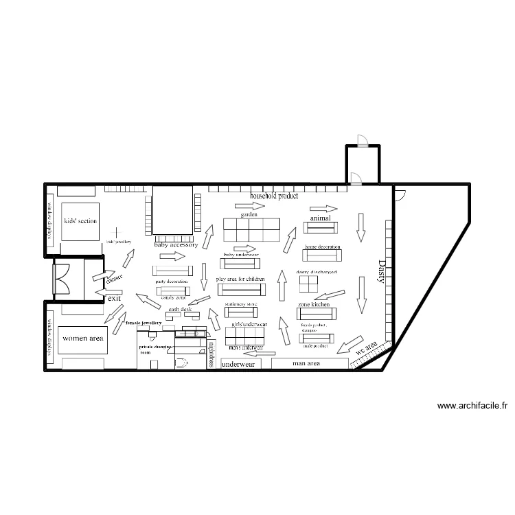 magasin wibra. Plan de 
