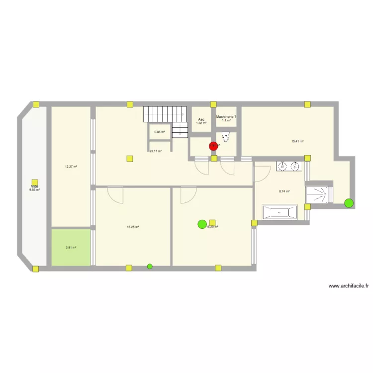 Lartigue plan Bernard &eacute;tage selon Ad&eacute;. Plan de 