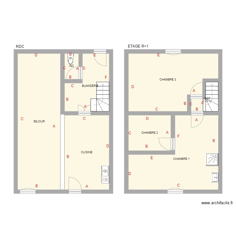 aszkenasy. Plan de 8 pièces et 92 m2