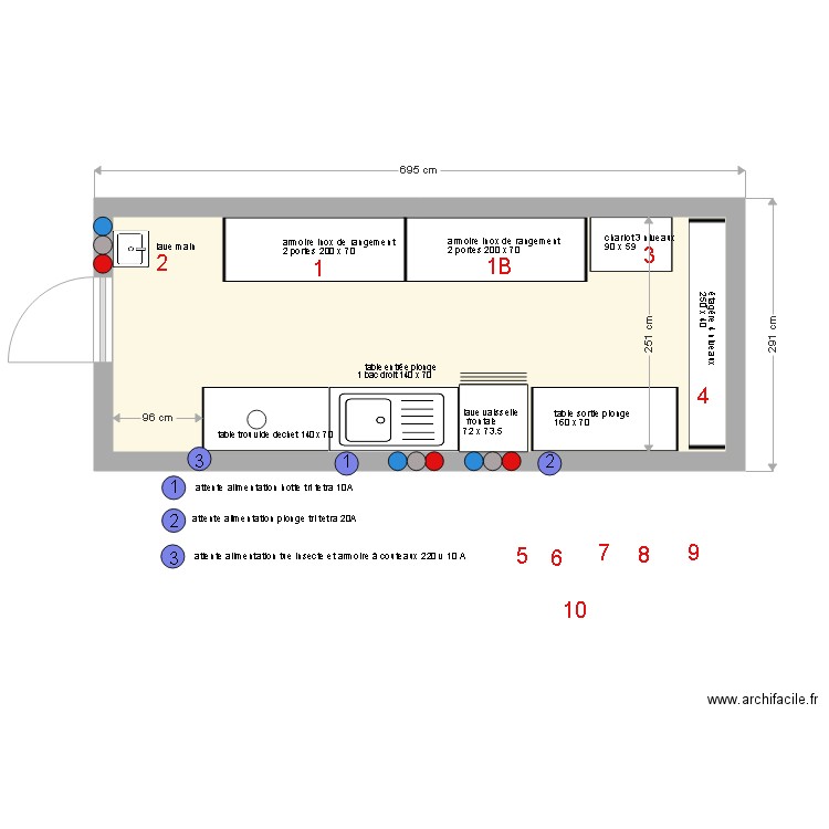 plonge restaurant le jardin 22 juillet 2018. Plan de 0 pièce et 0 m2