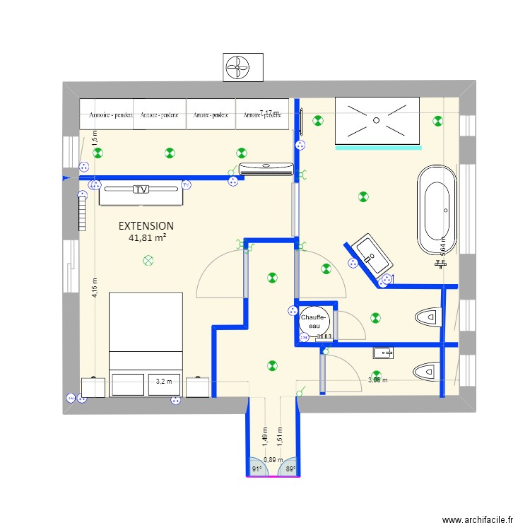 EXTENSION MAISON. Plan de 0 pièce et 0 m2