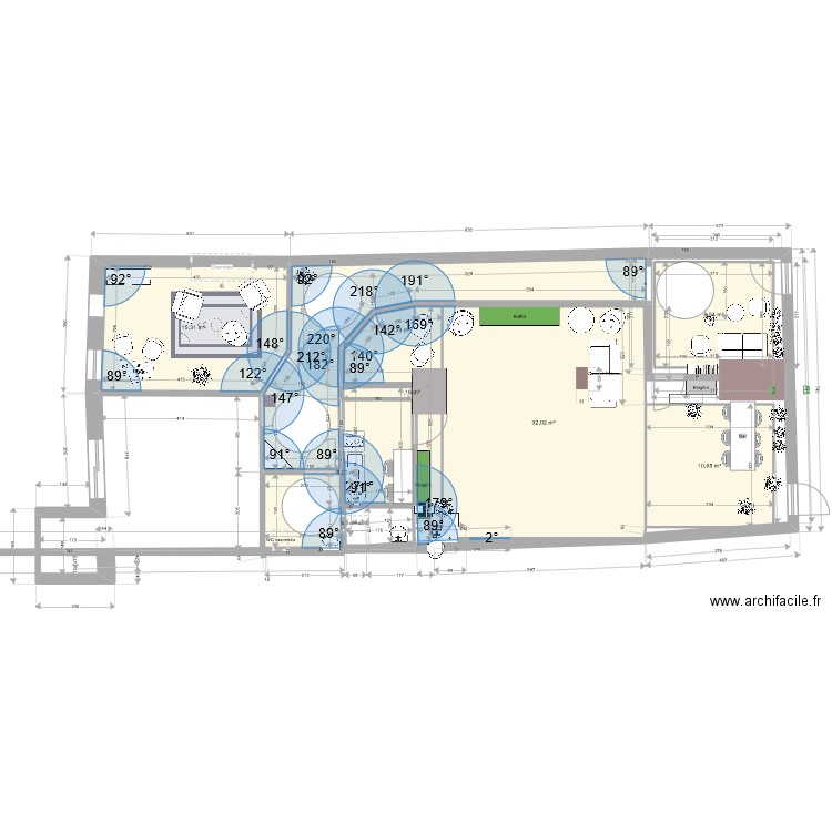 diane amenagement v2_vide. Plan de 7 pièces et 100 m2