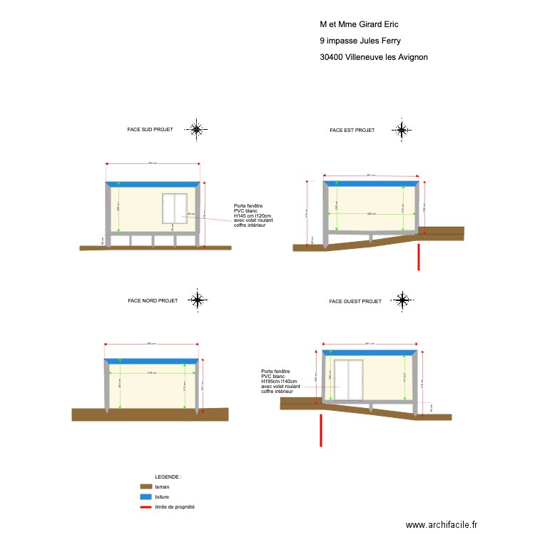 Plan de façade et toiture DP4. Plan de 0 pièce et 0 m2