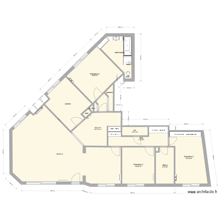 chaumet. Plan de 15 pièces et 134 m2