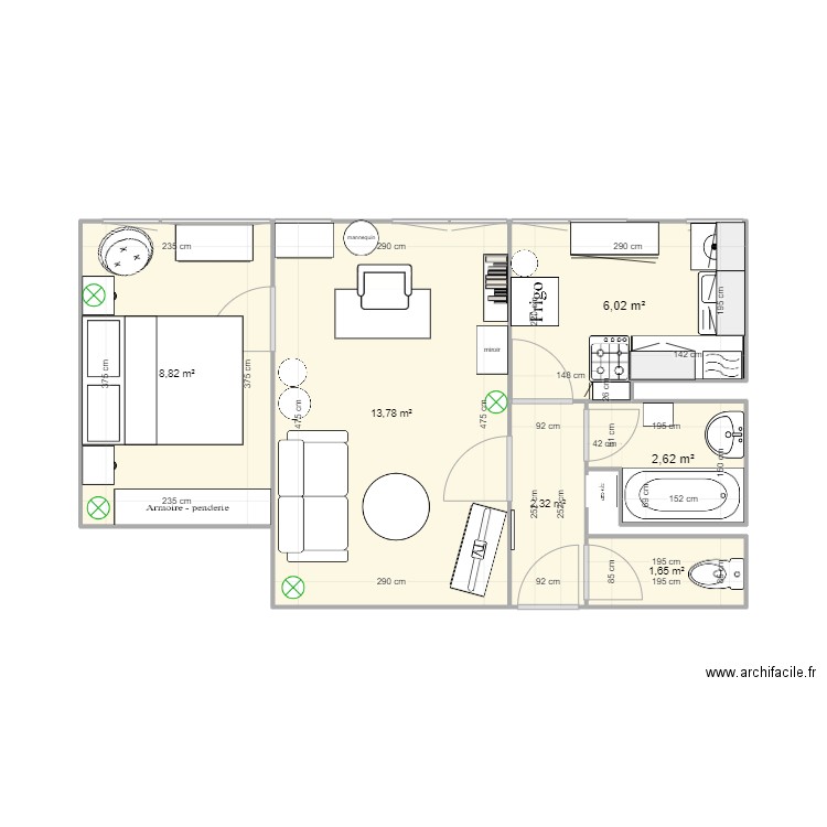 HLM. Plan de 0 pièce et 0 m2