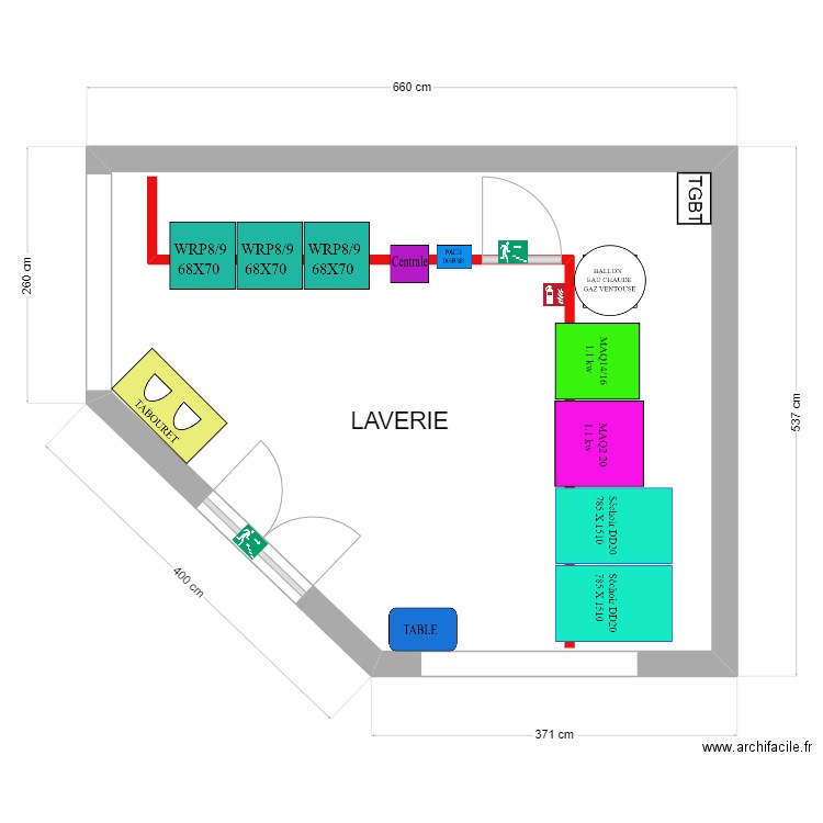 LOCAL M.BENHAIM 93150 LE BLANC MESNIL . Plan de 1 pièce et 26 m2