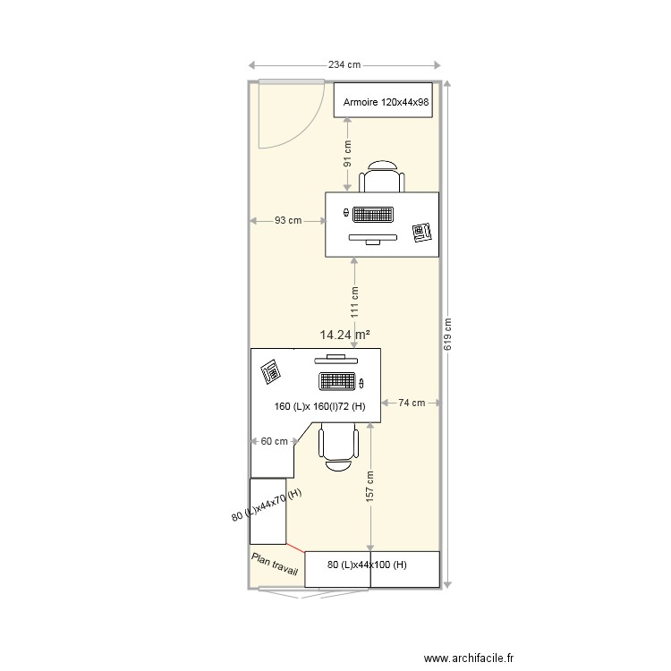 BUREAU 140. Plan de 0 pièce et 0 m2