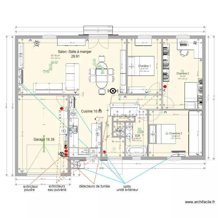 La Maison avec les cotes   Ao&ucirc;t 2021. Plan de 