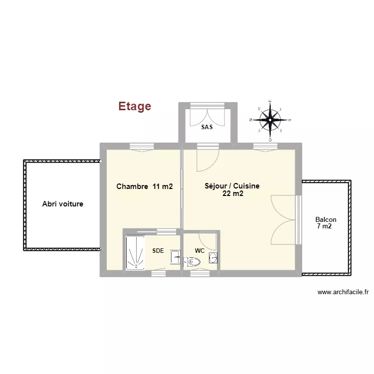 etage Christine Larroque. Plan de 