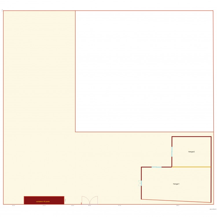 amenagement premier hangar. Plan de 0 pièce et 0 m2