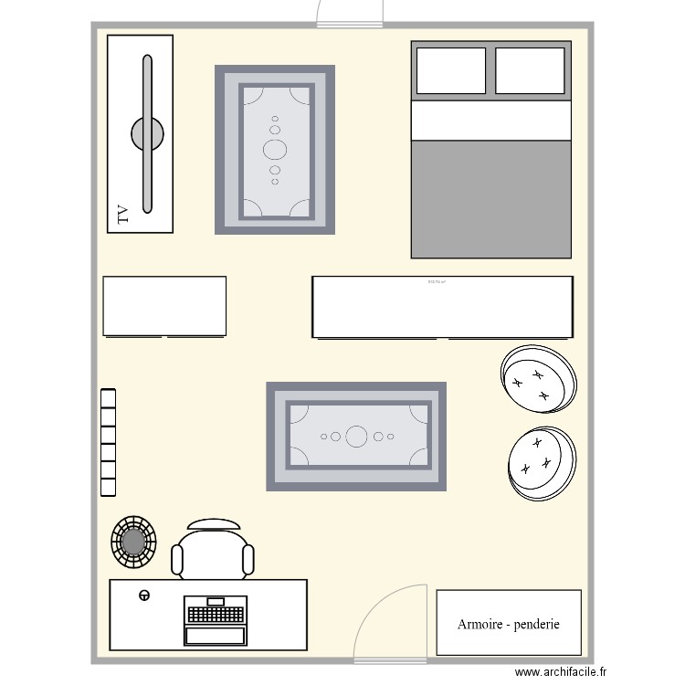 chambre. Plan de 0 pièce et 0 m2