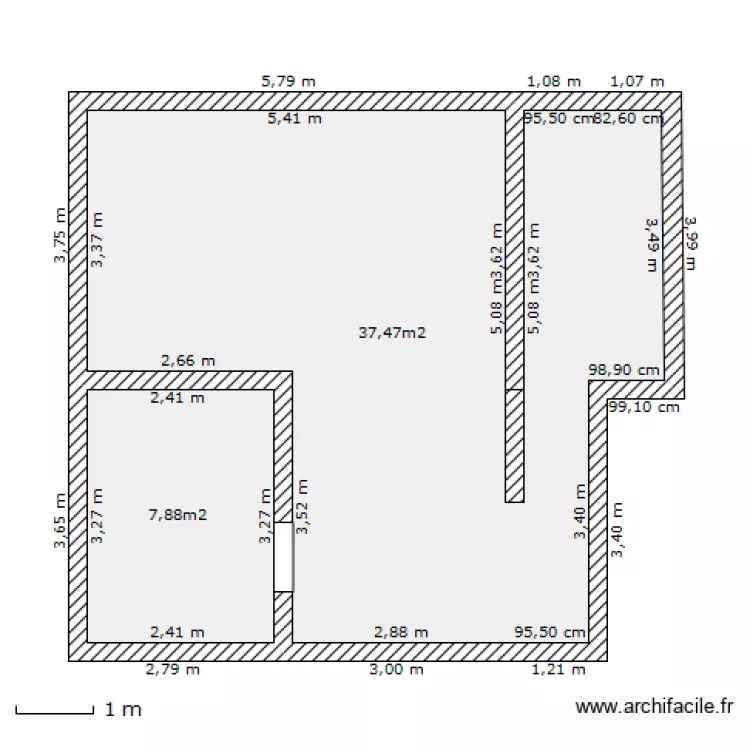 studio. Plan de 