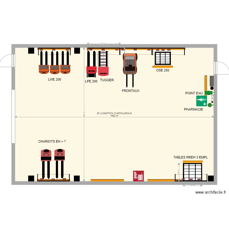 ID LOGISTICS CHATEAUROUX. Plan de 1 pièce et 149 m2