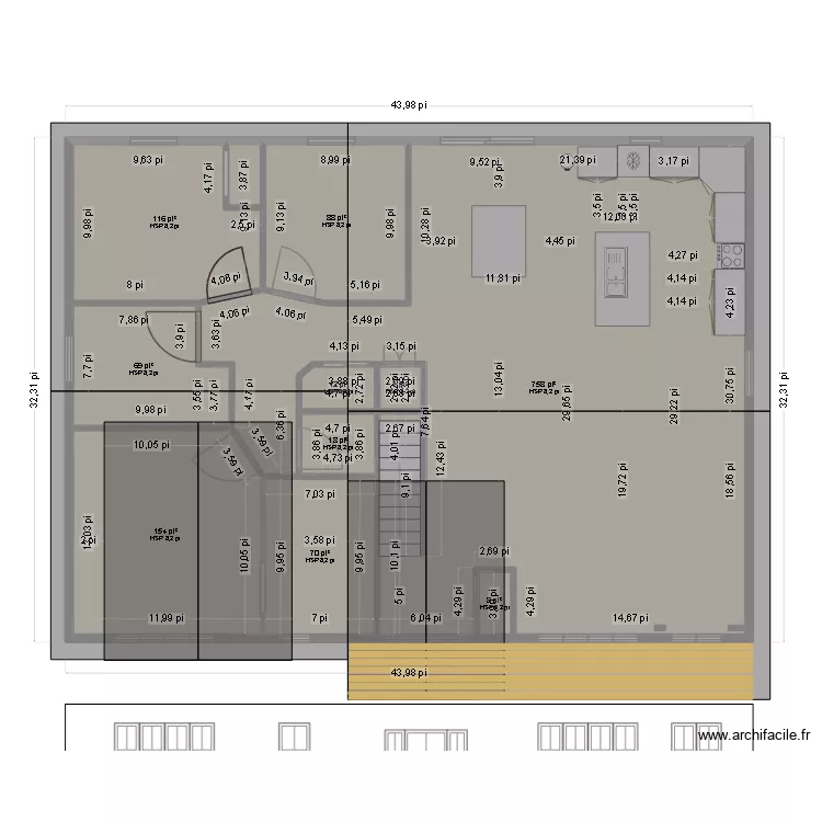 maison3. Plan de 10  et 121 m²