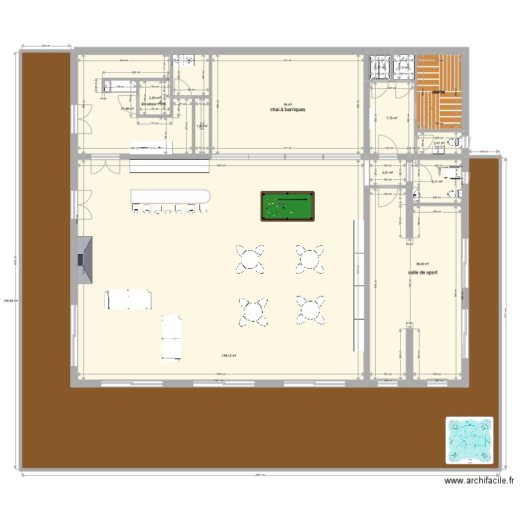 Les angles V4pmr. Plan de 44 pièces et 1008 m2