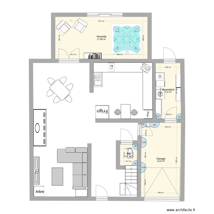 Anquetil. Plan de 4 pièces et 40 m2