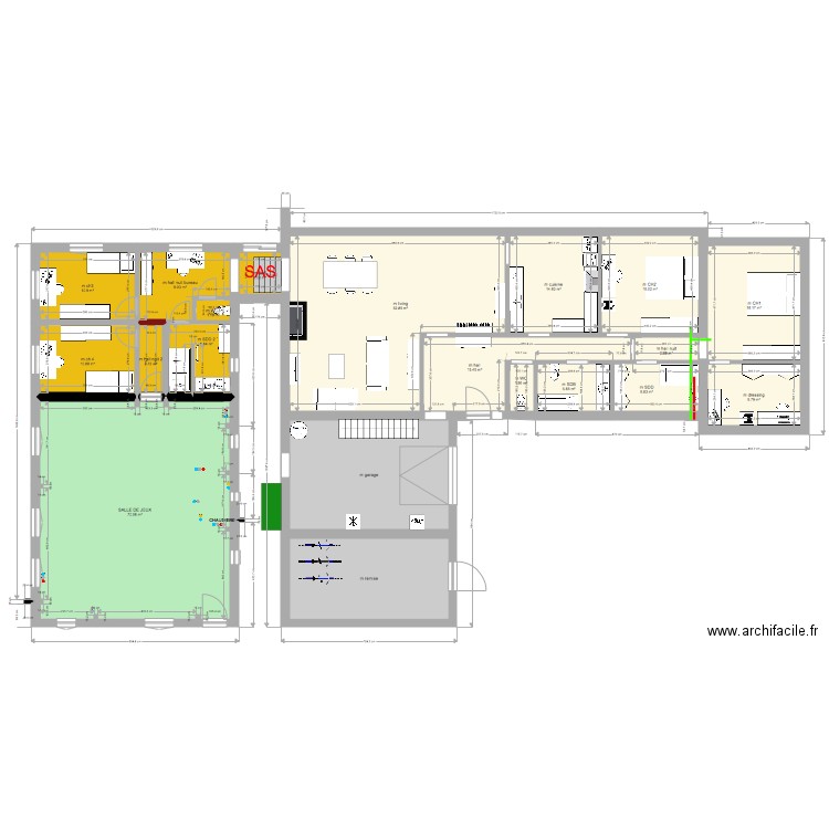 maison annexe SAS salle de jeux. Plan de 0 pièce et 0 m2