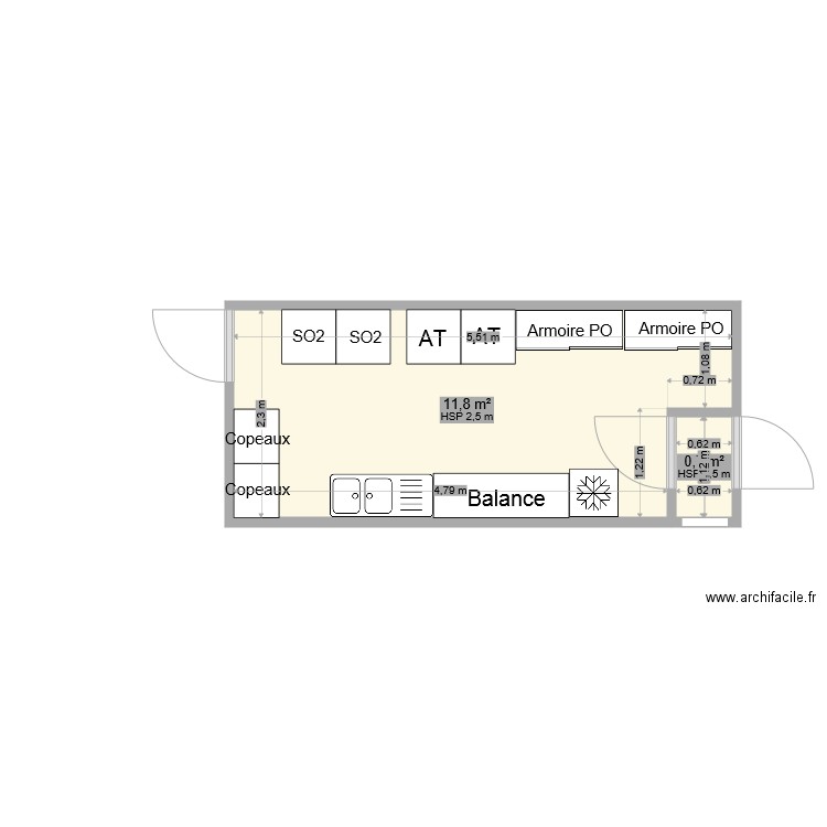 LABO 1. Plan de 2 pièces et 12 m2