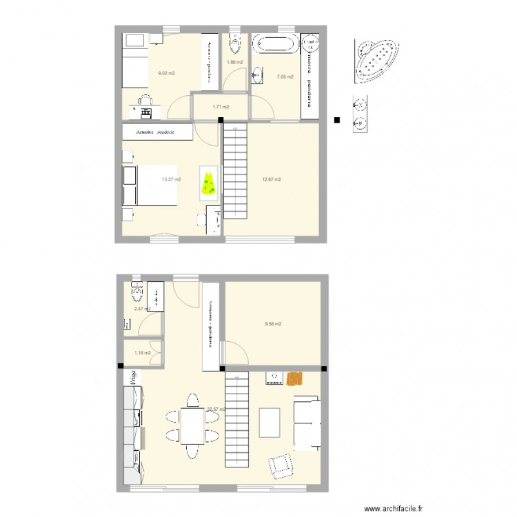 appart philippe trames 2x3m 1. Plan de 0 pièce et 0 m2