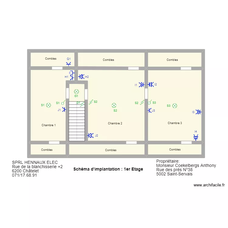 Saint servais etage. Plan de 