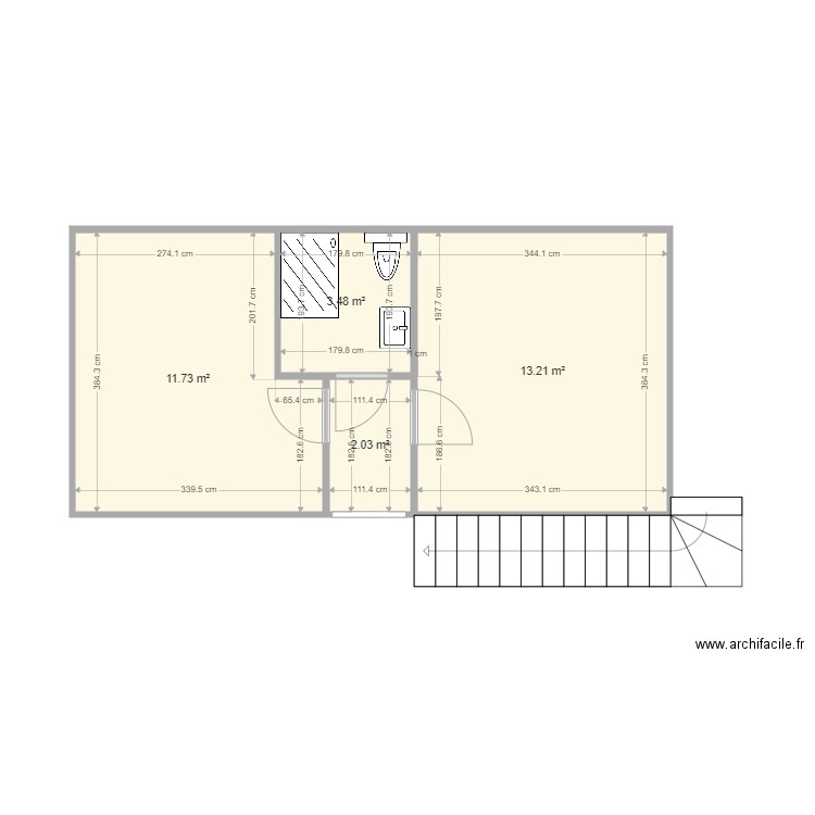 1er étage avec escalier. Plan de 0 pièce et 0 m2